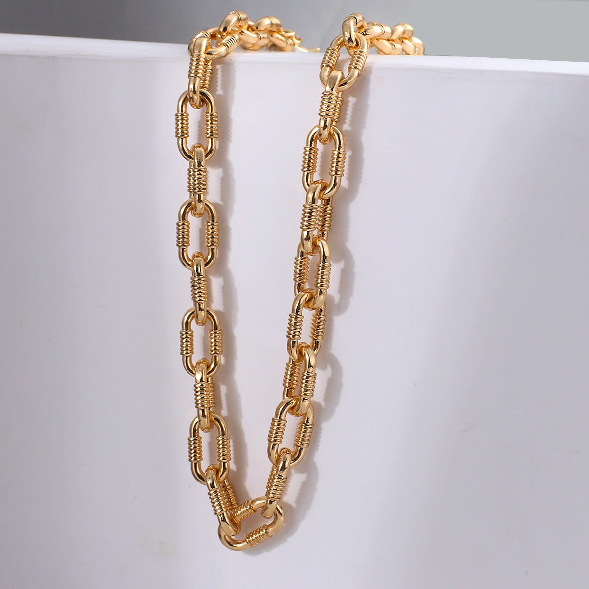 Trendy Gold Silver Color Cuba Chain Necklace Men  Hip Hop