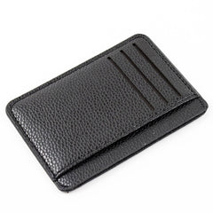 Men Wallet Solid Color Textured Pu Zipper Card Holder Mini Coin Purse