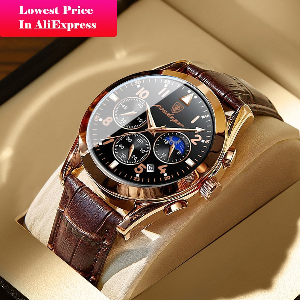 Men Watches Stainless Steel Fashion New Rose Gold Wristwatch