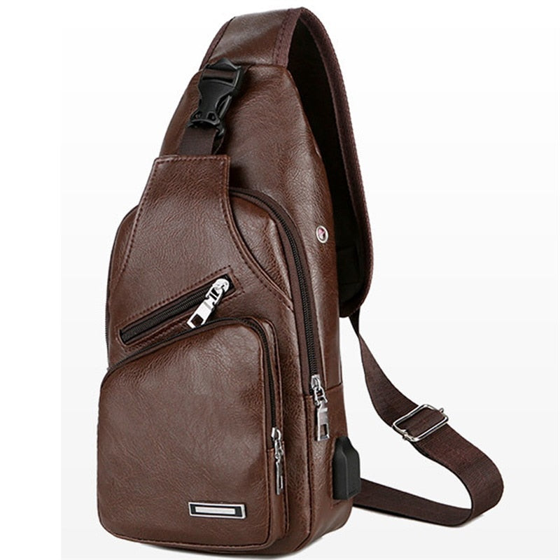 Men Crossbody Bags Men USB Chest Bag Designer Messenger