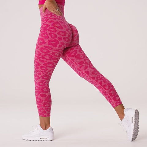 Leopard seamless leggings for women fitness yoga pants high waist gym tights