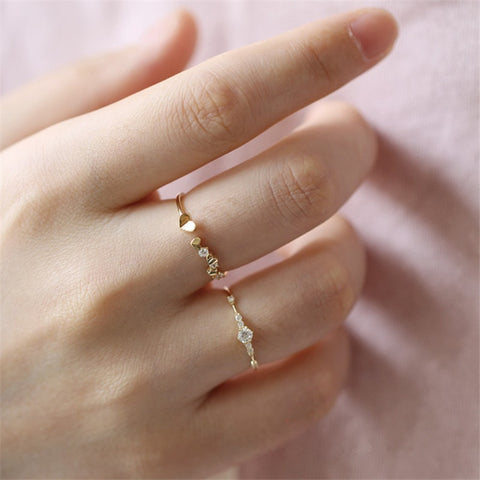 Plating Pavé Crystal Exquisite Wedding Ring Women Light