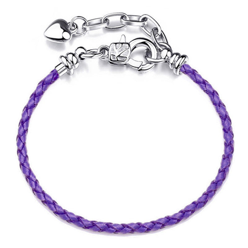 Silver Plated Cute Owl Snake Chain Charm Bracelet