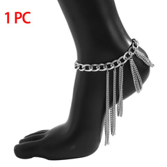 1 PC Multilayer Link Chain Tassel Anklets