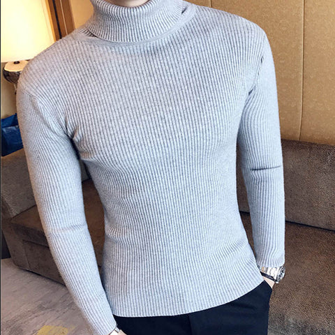 High Neck Thick Warm Sweater  Mens Sweaters Slim Fit Pullover