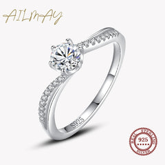 Dazzling Sparkling Engagement Finger Rings Zircon Jewelry