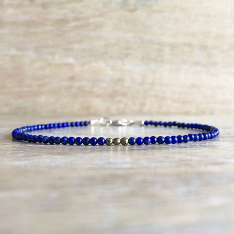 Lapis bracelet for Men Lapis lazuli Bead Bracelet