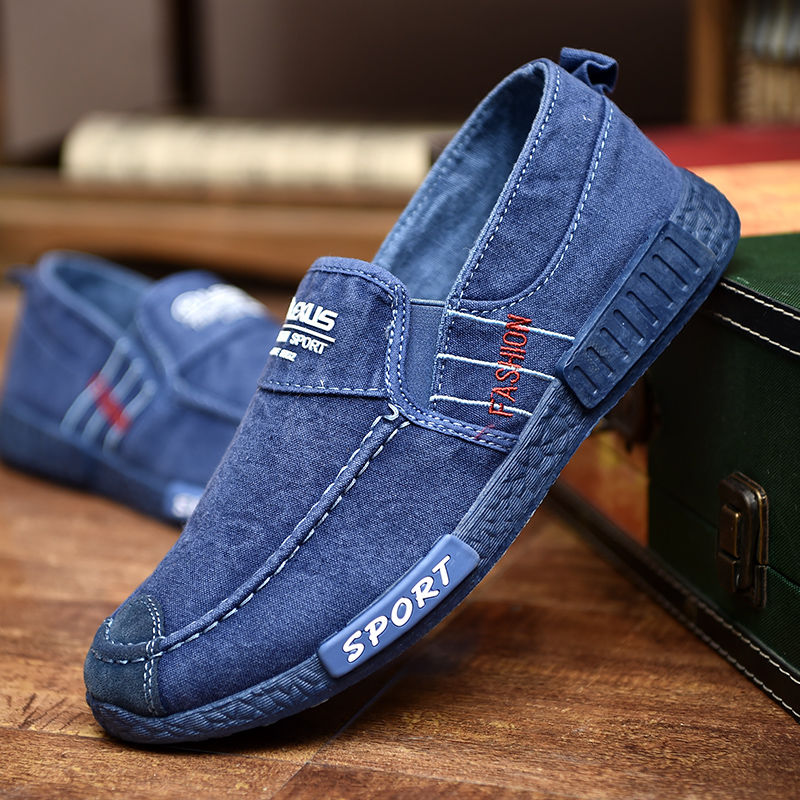 Slip on Men Casual Shoes Rubber Solid Mens Canvas Shoes
