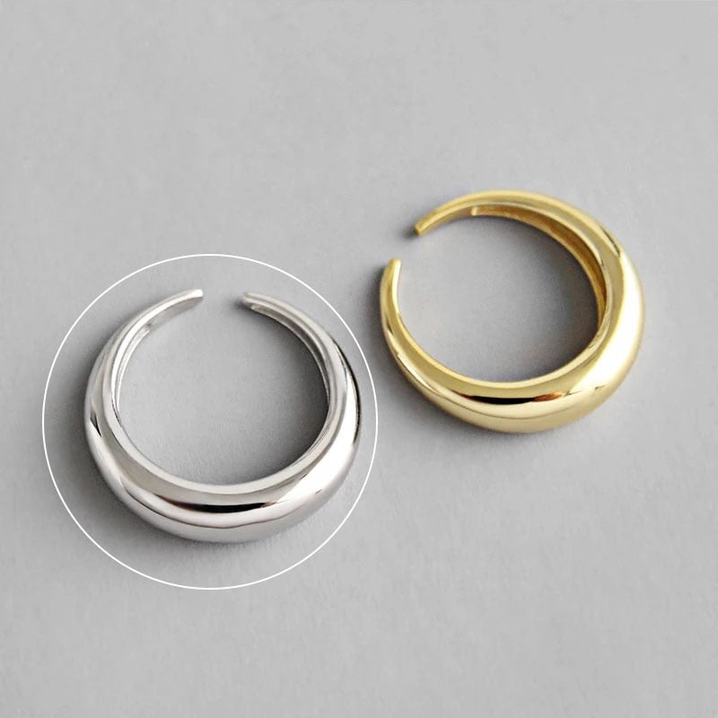 Charming Irregular Chain Geometric Rings Gold Open Rings