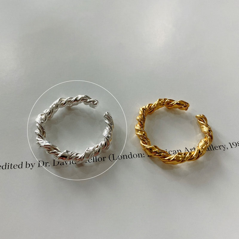 Charming Irregular Chain Geometric Rings Gold Open Rings