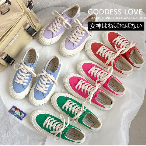 Colorful Women Casual Shoes Flats Canvas Platform Casual Sport Shoes Sneakers