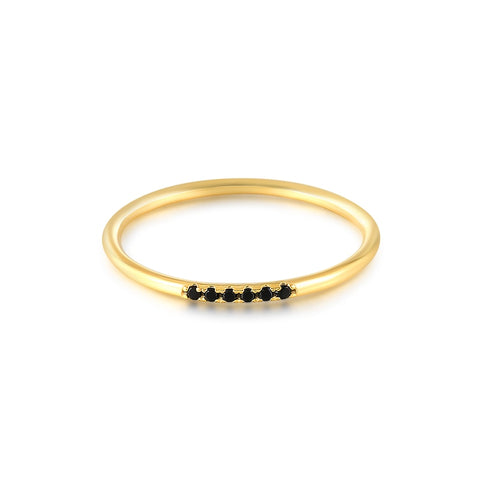 Silver Rings for Women Cute Snake Round Ring Black Zircon