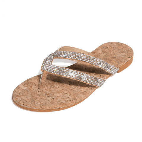 Summer Fashion Ladies Crystal Beach Sliders Casual Slippers