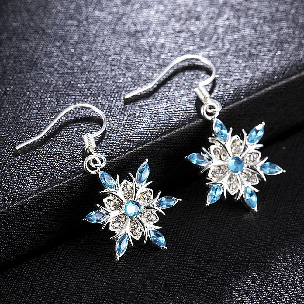 Flower Crystal Temperament Geometric Shiny Zircon Earrings Statement Earrings