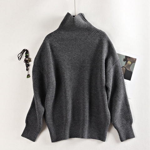 OverSized Wool Sweater Autumn Winter Warm Turtlenecks Casual