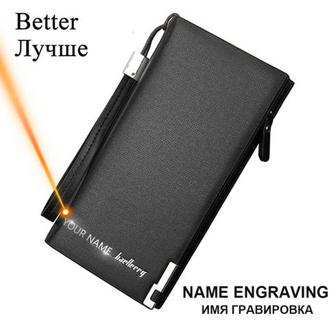 Men Wallets Classic Long Style Card Holder Male Purse Zipper
