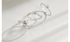 Dazzling Sparkling Engagement Finger Rings Zircon Jewelry
