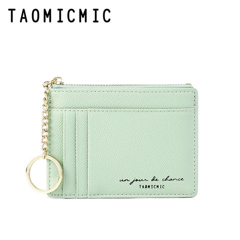 Women Wallets Zipper PU Leather Coin Purse Mini Key Chain Small Wallet