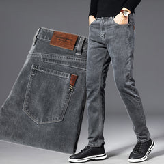 Denim Jeans Men Straight Stretch Regular Jeans Classic Vintage