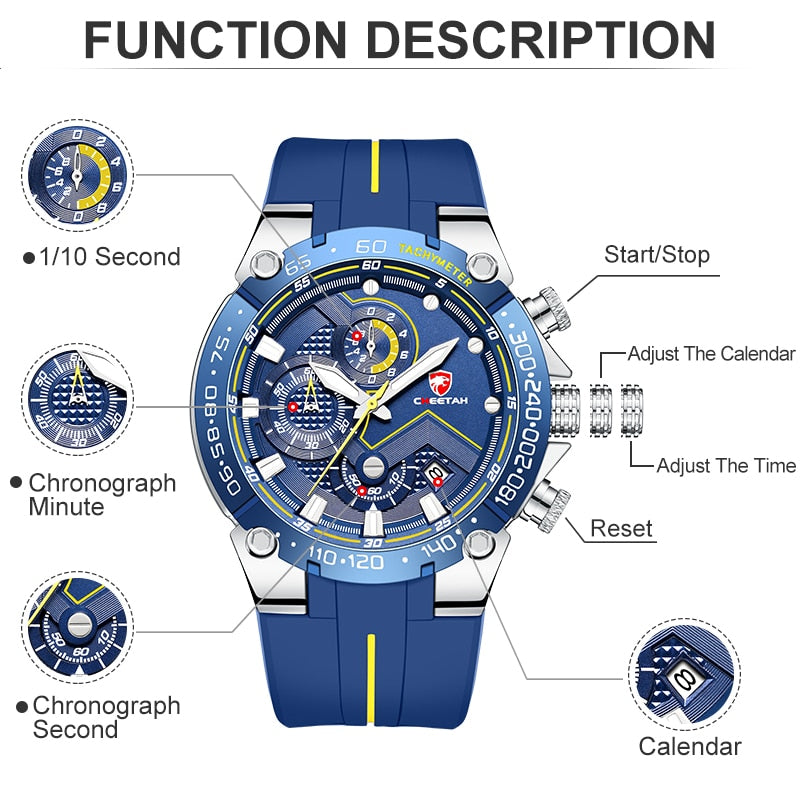 Watches Mens Luxury Brand Big Dial Watch Men Waterproof Quartz