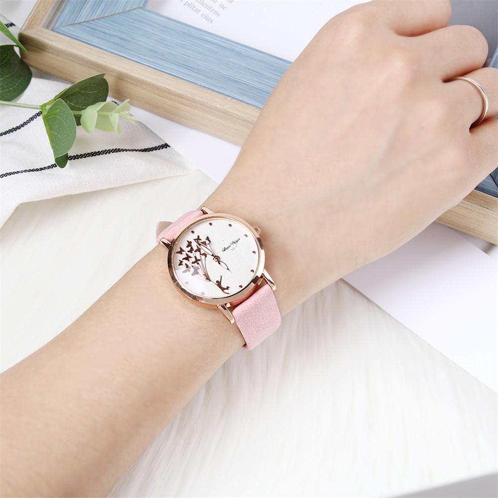 Fashion Butterfly Women Watches Simple Brown Quartz