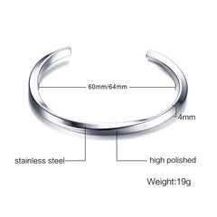 Vintage Stainless Steel Bangle Twisted Cuff Bracelet Unisex Casual