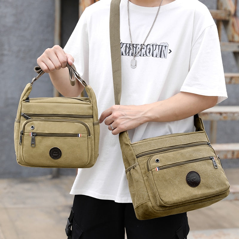 Travel Bag Canvas Casual Men Shoulder Crossbody Outdoor Bags