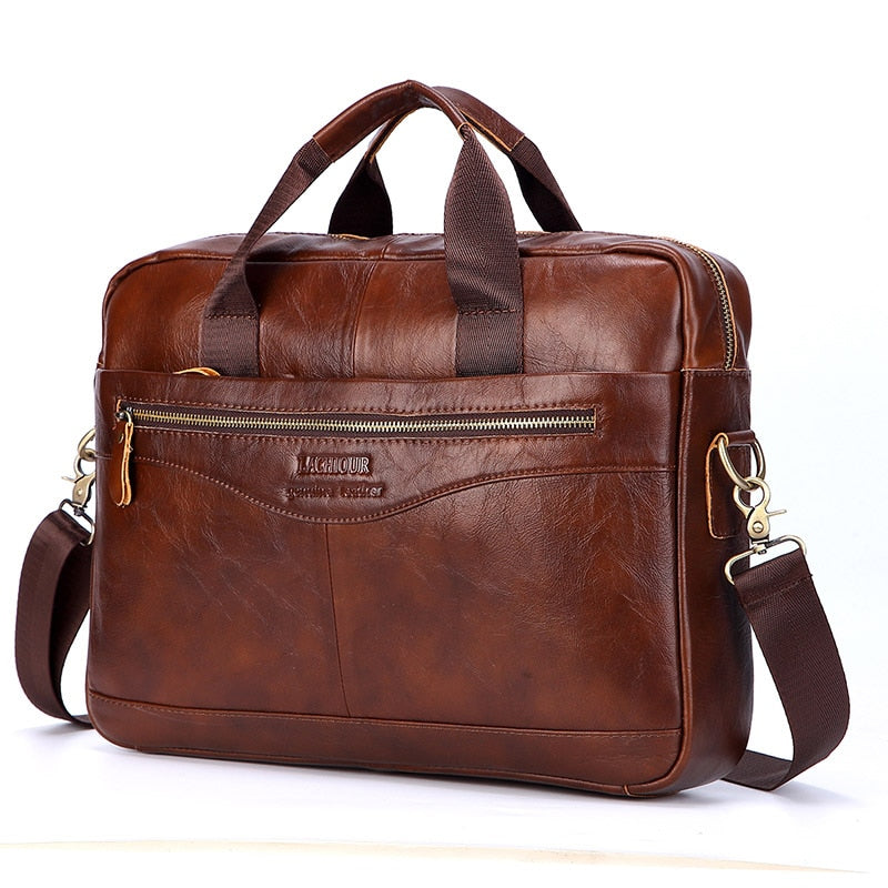 Men Genuine Leather Handbags Casual Leather Laptop Bags Male Business