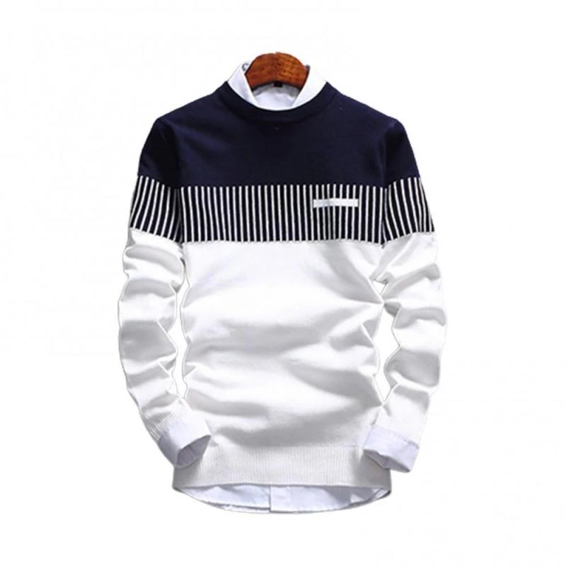 Pullovers Men Fashion Strip Causal Knitted Sweaters