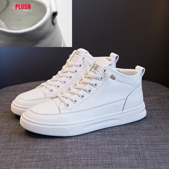 Casual Genuine Leather Sneaker Plush Sports Shoes Sneakers