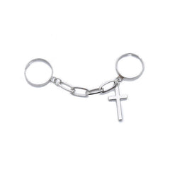 Men Punk Silver Color Plated Cross Chain Ring Adjustable Jewelry