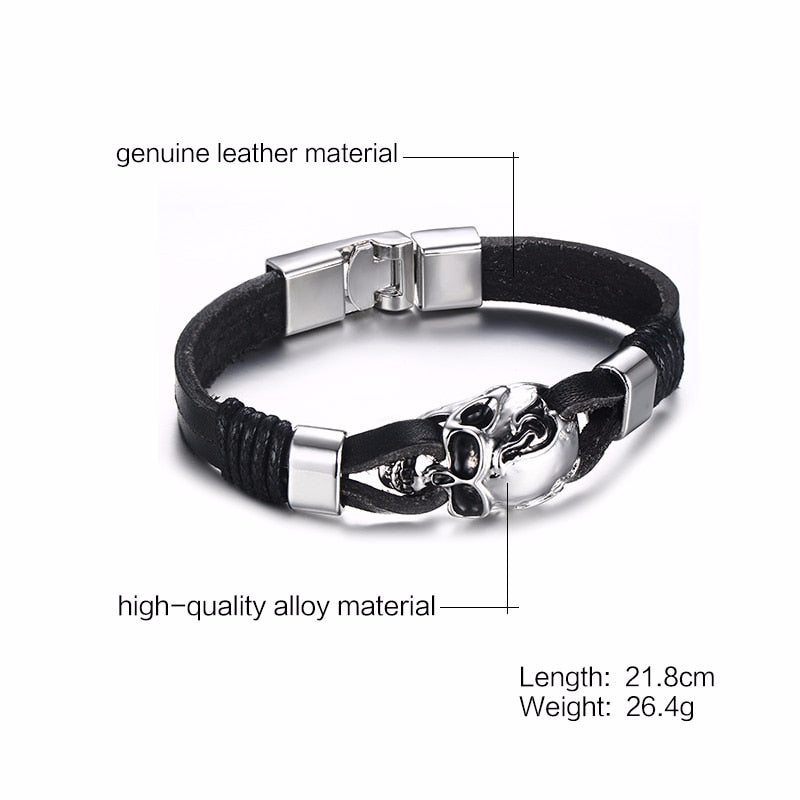 Vintage Rudder Charm Bracelet for Men Multi-layer Leather Rope Bracelets