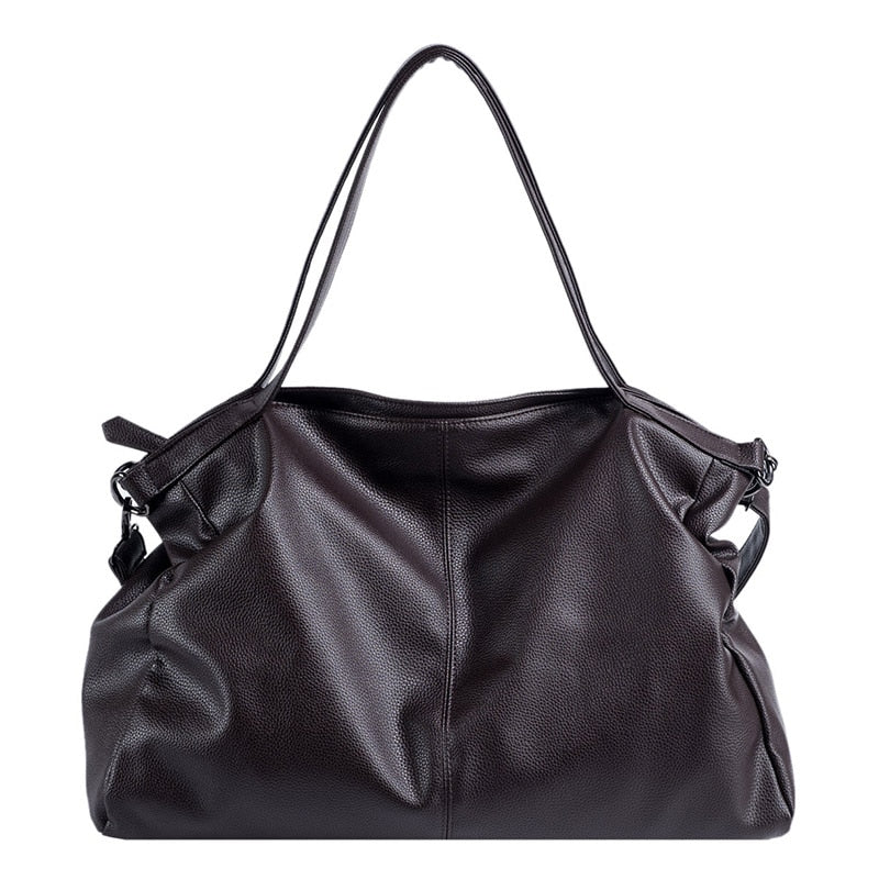 Big Black Shoulder Bags for Women Large Hobo Shopper Bag Solid Color