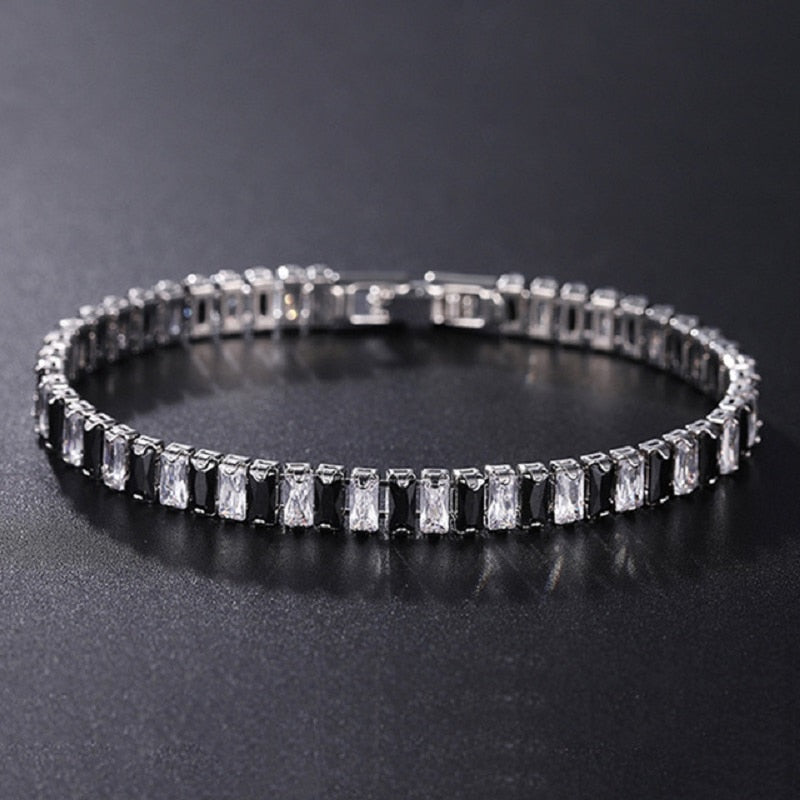 4mm Cubic Zirconia Green Tennis Bracelet Chain Bracelets