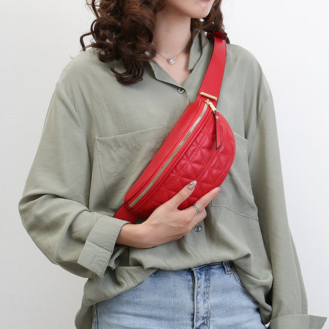 PU Leather Fanny Packs for Women Solid Color Small Fashion Waist Packs