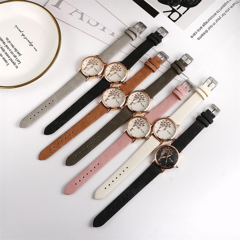 Fashion Butterfly Women Watches Simple Brown Quartz