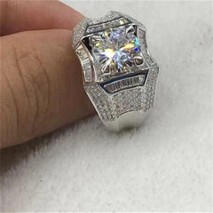 Crystal Birthstone Ring Wedding Band Men Party Jewelry
