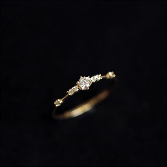 Plating Pavé Crystal Exquisite Wedding Ring Women Light