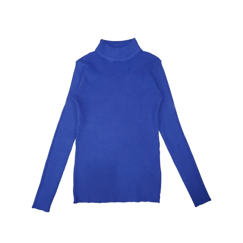 Top Pull Femme Turtleneck Pullovers Sweaters Long Sleeve Slim Oversize