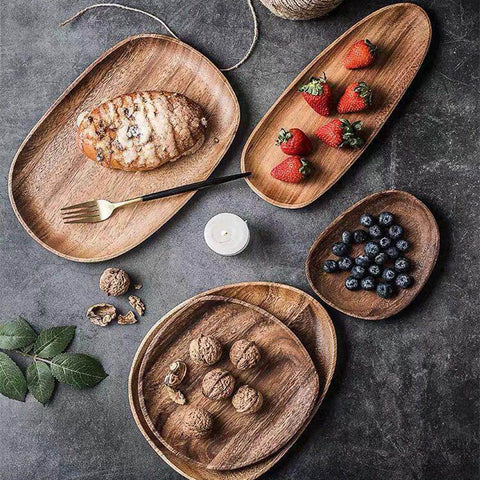 Whole Wood Lovesickness Wood with Irregular Oval Solid Wood Pan