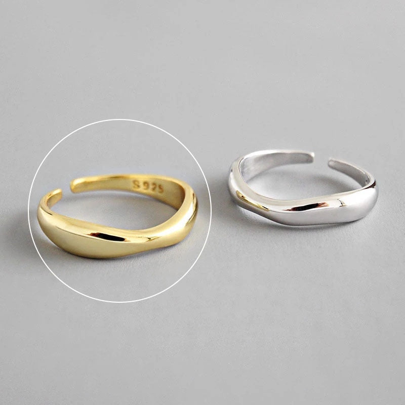 Charming Irregular Chain Geometric Rings Gold Open Rings