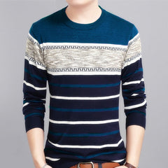 Brand Clothing Mens Sweater New Round Collar Pullover Men Knit Shirt