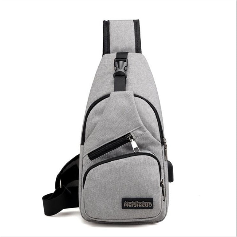 Men Crossbody Bags Men USB Chest Bag Designer Messenger