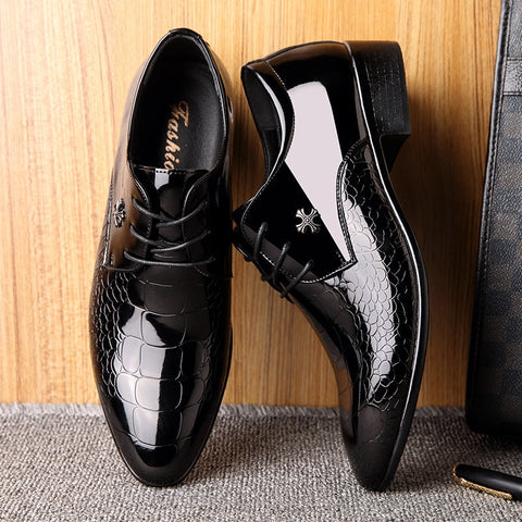 oxford shoes for men patent leather wedding shoes pointed toe dress shoes