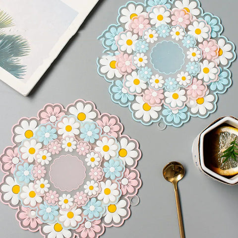 Daisy Placemat Dinner Plate Insulated Pads Table Mat Anti-skid Cup Pads