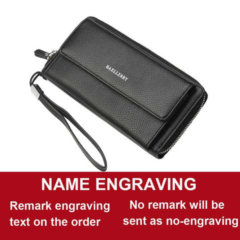 PU Leather Men Clutch Wallets Zipper Large Capacity Hand Strap Men Wallet