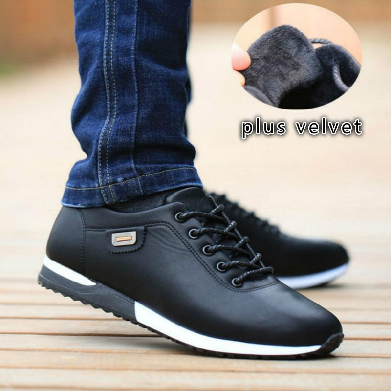 Outdoor Breathable Sneakers Men PU Leather Business Casual Shoes