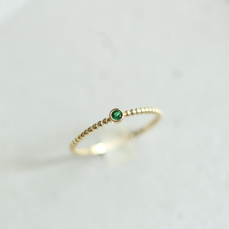 Vintage Emerald Ring Women Light  Jewelry