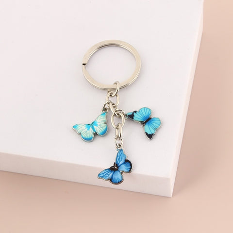 Colorful Enamel Butterfly Keychain Insects Car Key