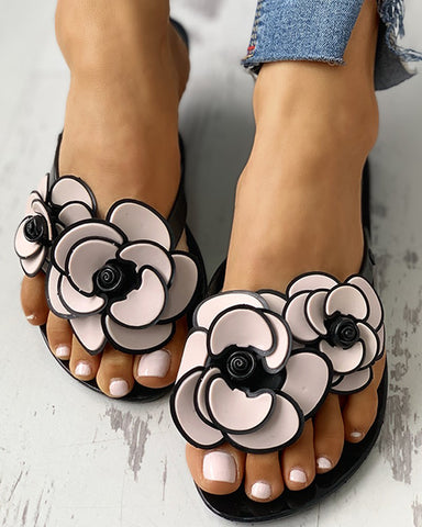 Flowers Ladies Flip Flops Women  Indoor Slippers Outdoor Sandals Flip-flops